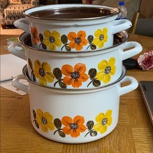 Vintage Austria email Stock Pots